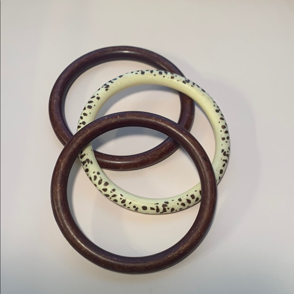 Fun Brown and Cream Bangle Set